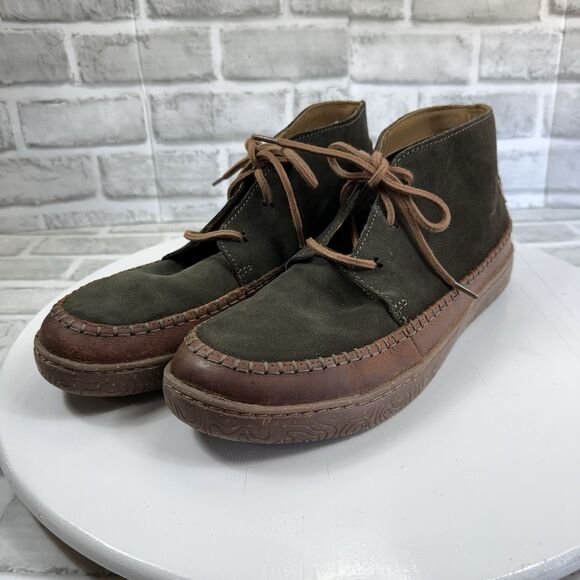 Clarks Men\'s Size 10.5 Hodson Mid Green and Brown Leather Boots